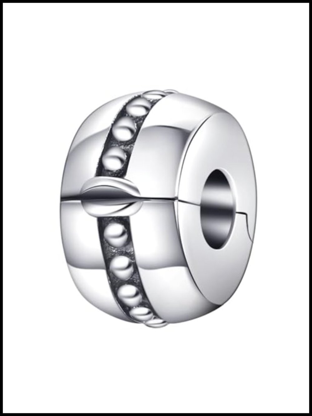 925 Sterling Silver Round Clip Stopper Charm Bead for Bracelets